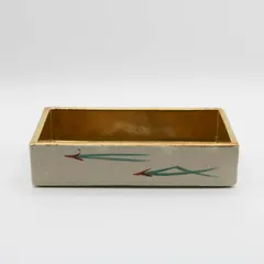 【残り10点/セット販売可能】金彩鶴文 陶器向付 17cm×10cm 和食器 お刺身 ハレの日 ID228
