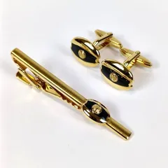 美品 dunhill ダンヒル ネクタイピン カフスリンクス セット ゴールドカラー dロゴ タイバー カフスボタン アクセサリー ビジネス 紳士 メンズ