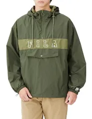 新品 [フィラ] ジャケット マウンテンパーカー アノラック フード付き メンズ レディース 選べる2タイプ ロゴ刺繍 ドロップショルダー フードアノラック スポーツウェア fh8161カーキ