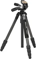 SLIK カーボン三脚 ライトカーボン E84 4段 ナットロック式 28mmパイプ径 3ウェイ雲台 クイックシュー式 108321