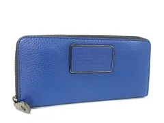 ■新品同様■ MARC BY MARC JACOBS マークバイマークジェイコブス レザー ラウンドファスナー 長財布 ウォレット ブルー系 FT5265