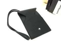 ■新品■未使用■ MONT BLANC モンブラン BMW コラボ レザー ラゲージタグ カードケース バッグチャーム ブラック系 FX1795のサムネイル