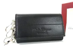 ■美品■ Salvatore Ferragamo フェラガモ レザー 6連 キーケース 鍵入れ レディース メンズ ブラック系 FQ4856