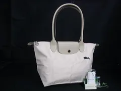 ■新品同様■ LONGCHAMP ロンシャン  ルプリアージュ クラブ ナイロン 折りたたみ式 ハンドバッグ トート アイボリー系 FW1017