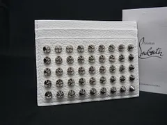 ■新品■未使用■ Christian Louboutin クリスチャンルブタン キオス スパイクスタッズ レザー カードケース ホワイト系 FR8340のサムネイル