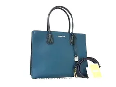 ■新品同様■ MICHAEL KORS マイケルコース レザー 2WAY クロスボディ トートバッグ ショルダー 斜め掛け 肩掛け ブルー系 FT5921