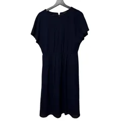    Reflect リフレクト ピンタック シフォンワンピース ネイビー 11号 上品【Z1817】