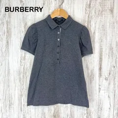 00s BURBERRY LONDON バーバリーロンドン ホースロゴ刺繍 チェック Aライン 半袖 ポロシャツ グレー レディース トップス y2k