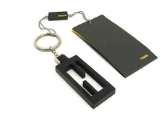 ■新品同様■ FENDI フェンディ キーリング キーホルダー バッグチャーム レディース メンズ ブラック系×シルバー系 BN8908