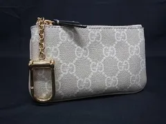 ■新品同様■ GUCCI グッチ 772321 オフィディア GGスプリーム PVC×レザー キーリング付き コインケース 小銭入れ ベージュ系 FY1055