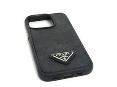 PRADA プラダ サフィアーノレザー iPhone15Pro 対応 アイフォンケース スマホケース  ダークネイビー系 FQ5364