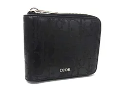 ■新品同様■ ChristianDior ディオール オブリーク ギャラクシー トロッター レザー ラウンドファスナー 財布 ブラック系 FR9939