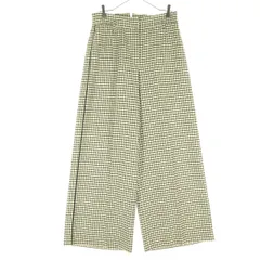 美品 NEMIKA ネミカ 日本製 チェック柄 ワイドパンツ 13 ベージュ系 レディース 古着