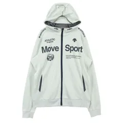 DESCENTE デサント 長袖 ジップパーカー Ｌ ライトグレー メンズ 古着