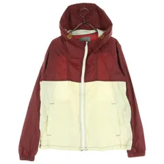 美品 JOURNAL STANDARD ジャーナルスタンダード バイカラー 長袖 ナイロンジャケット M レッド系 アイボリー メンズ 古着