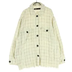 ZARA ザラ 長袖 シャツジャケット XL アイボリー レディース 古着