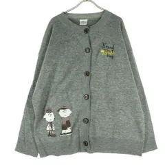 UNIVERSAL STUDIOS JAPAN ユニバーサルスタジオジャパン キャラクター スヌーピー 長袖 ニットカーディガン F グレー レディース 古着