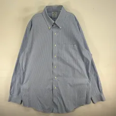 古着 ブルックスブラザーズ Brooks Brothers 長袖シャツ 胸ポケ ボタンダウン L  ブルー系 ストライプ メンズ