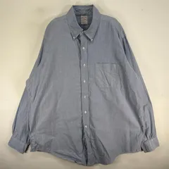 古着 ブルックスブラザーズ Brooks Brothers 長袖シャツ USA製 胸ポケ ボタンダウン XL  ブルー系 無地 メンズ
