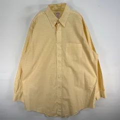 古着 ブルックスブラザーズ Brooks Brothers 長袖シャツ 胸ポケ 346 ボタンダウン L  イエロー系 チェック メンズ