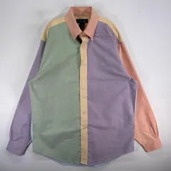 古着 ブルックスブラザーズ Brooks Brothers 長袖シャツ ロゴ 刺繍 パターンカラー M マルチカラー メンズ