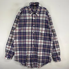 古着 ブルックスブラザーズ Brooks Brothers 長袖シャツ チェック ボタンダウン S  ネイビー系 マルチカラー メンズ