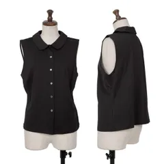 アニエスベーagnes b. コットンノースリーブブラウス 黒2