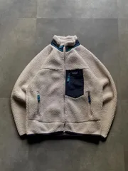 patagonia パタゴニア レトロX フリースジャケット ナチュラル×ネイビー M ボア