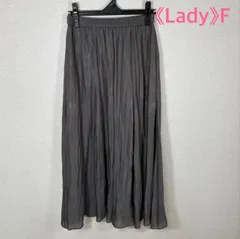 《Lady》【美品】グローバルワーク サテンランダムプリーツスカート グレー 定番人気
