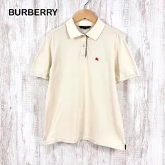 BURBERRY GOLF バーバリーゴルフ ホースロゴ刺繡 ノバチェック 鹿の子 半袖 ポロシャツ ベージュ レディース トップス