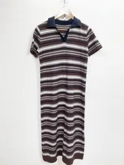 N. エヌ ナチュラルビューティーベーシック ボーダー 半袖 ニット ワンピース sizePS/茶・黒・アイボリー ■◇レディース