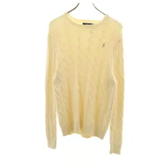 POLO RALPH LAUREN ポロラルフローレン 長袖 ケーブル ニット S アイボリー セーター メンズ 古着