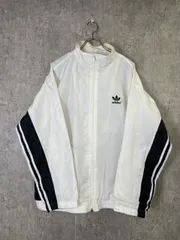 【中古】adidas アディダス ｳｨﾝﾄﾞﾌﾞﾚｰｶｰ 80s ﾅｲﾛﾝ ｼﾞｬｹｯﾄ ﾀｲ製 ﾎﾜｲﾄ L 33955513