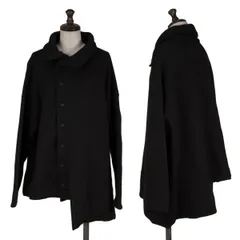 ヨウジヤマモト ノアールYohji Yamamoto NOIR ウールアシンメトリージャケット 黒2