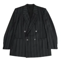 高級】VERSACE ヴェルサーチ メデューサ　スーツ　ダブル　ジャケット VERSACE】ヴェルサーチ wool × polystripe double set suit ウール