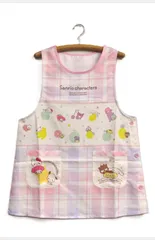 サンリオ キャラクター エプロン 保育士エプロン マイメロ キティ ポムポムプリン シナモロール チェック柄 かわいい