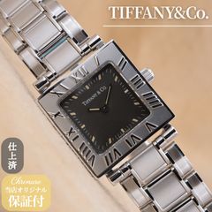 ☆極美品 クラシック スクエア ティファニー 時計 アラビア ホワイト