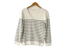 k03250724100　OPAQUE.CLIP　Lサイズ　白色×黒色　　トップス　長袖Tシャツ　通年