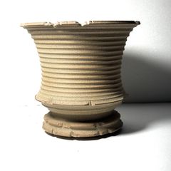 陶器 植木鉢 盆栽鉢 赤色 縦溝デザイン - メルカリ
