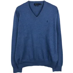 古着 ラルフローレン Ralph Lauren POLO RALPH LAUREN Vネック コットンニットセーター メンズL相当/eaa617988