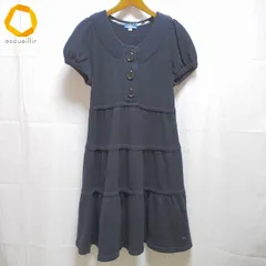 #a バーバリーブルーレーベル BURBERRYBLUELABEL ワンピース 38 紺 半袖 ニット イタリア製糸 レディース [988405] k01