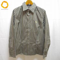 美品】バーバリー BURBERRY 半袖 麻ブラウス 大きいサイズ46 フリル 
