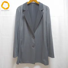 #a レリアン Leilian ジャケット 13+ グレー 黒 テーラード ウール混 大きいサイズ 日本製 レディース [994020] k01