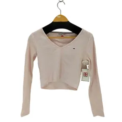 トミージーンズ tommy jeans ロゴ刺繍 クロップド カットソー レディース import：M 