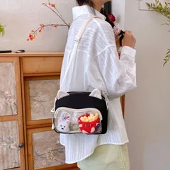 バッグ トートバッグ 斜め掛け 痛バッグ 女子学生 二次元 JK 透明 ショルダーバッグ ピンバッジ