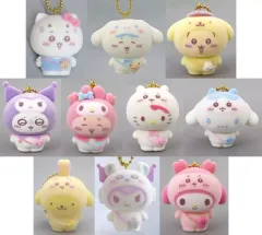 【中古】キーホルダー 全10種セット 「ちいかわ なんか小さくてかわいいやつ×サンリオキャラクターズ シークレットフロッキーマスコット」