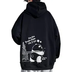 【新品】 [ｂｌｕｅｆｅｅｌ] パーカー メンズ おおきいサイズ パンダ柄 人気 春服 秋服 トレーナー ゆったり ドロップショルダー 長袖 無地 おしゃれ 柔らかい肌触り カジュアル おしゃれ ポケット付き フード付 学生服 Black-5XL 0