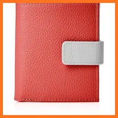 【新品】 [エルレザー] バイカラーフラットウォレット LW06 ピンク×グレー 1