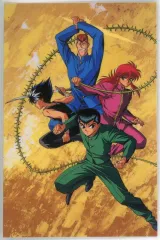 【中古】キャラカード 幽助＆飛影＆蔵馬＆桑原(縦型/イエロー) ラミネートカード 「幽☆遊☆白書」