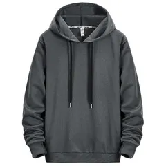 【新品】 [Anzn] パーカー メンズ プルオーバー スウェットシャツ メンズ 無地 フード付き 秋服 ゆったり シンプル カジュアル 大きいサイズ 男女兼用 春秋冬-grey-L 0